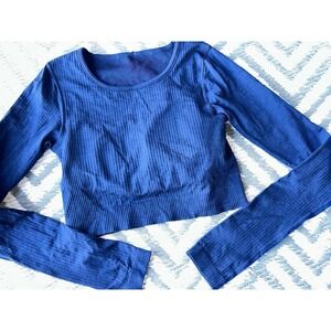 Lululemon Ebb to Street Long Sleeve Shirt Blue Rib 6